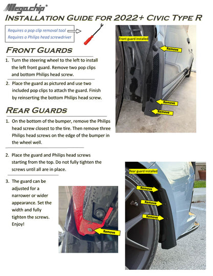 Honda Civic Type R (FL5) 2022+ Splash Guards