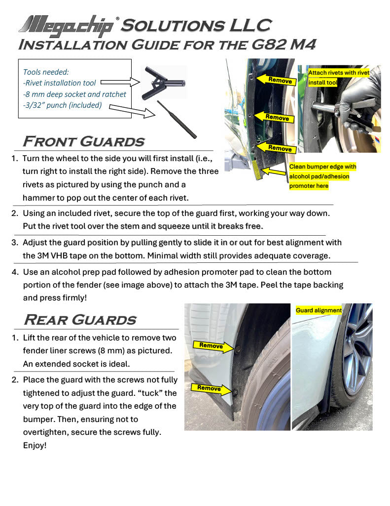 BMW M4 (G82) Splash Guards