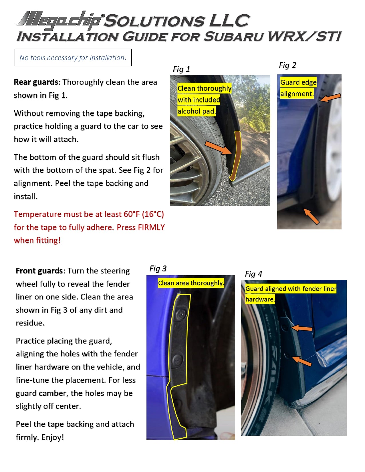 2015-2021 Subaru WRX / STI Guards – Megachip
